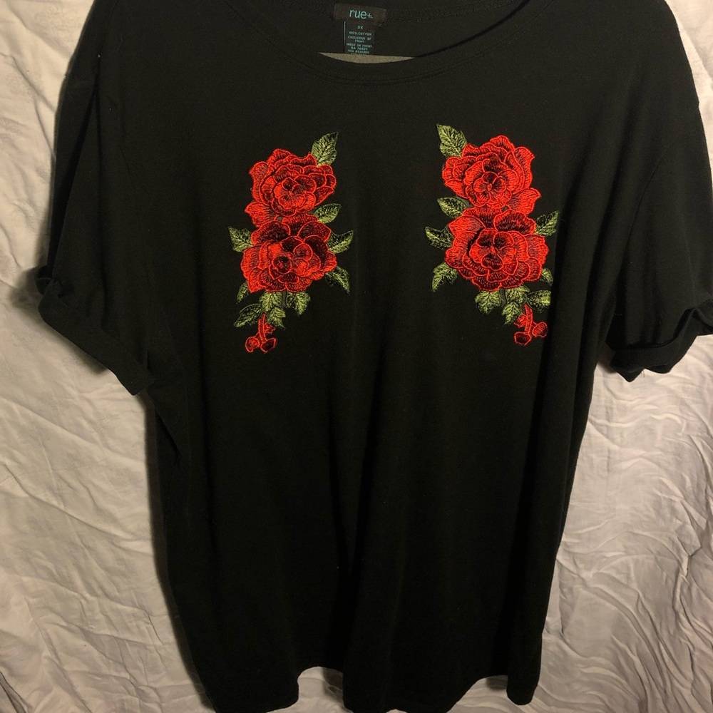 T-Shirt Dress with Rose Detailing